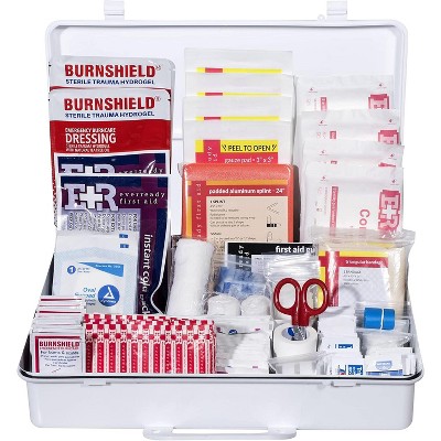 lass B OSHA ANSI Compliant First Aid Kit – Emergency Medical Supplies in Wall-Mountable Plastic Case for Workplace, Office, Home – 190 Piece