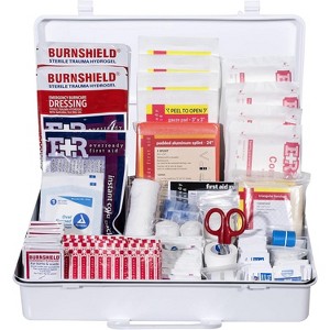 lass B OSHA ANSI Compliant First Aid Kit – Emergency Medical Supplies in Wall-Mountable Plastic Case for Workplace, Office, Home – 190 Piece - 1 of 4