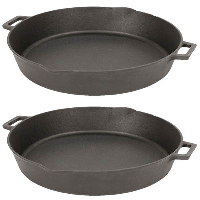 Bayou Classic 12 Inch Square Cast Iron Skillet Cookware Pan With Helper  Handle And Pour Spouts For Home Kitchen Cooking, Black : Target
