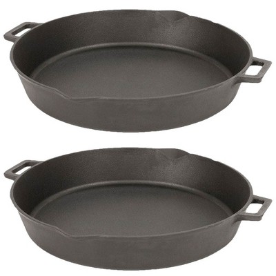 Bayou Classic 16 Inch Double Handled Cast Iron Skillet with Pour