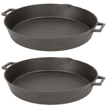Bayou Classic 16 Inch Oven Safe Cast Iron Skillet Cooking Pot