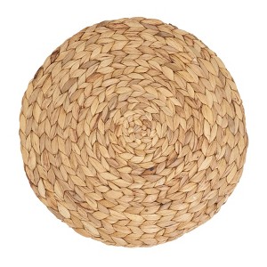 Saro Lifestyle Handwoven Water Hyacinth Placemat (Set of 4), 15"x15", Beige - 1 of 4