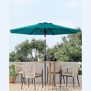 7.5ft Patio Umbrella, Table Umbrella Outdoor Patio with Crank Lift & Push Button Tilt, 6 Sturdy Ribs for Yard, Deck, Pool - 1 of 3