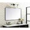 Elegant Lighting Soft corner metal rectangular mirror 30x48 inch in Black - 4 of 4
