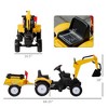 Digger Ride-on Truck Kids Car with Horn, Excavator Ride-on Toy, Imaginative Toy Construction Car, 6 Wheels & Detachable Trailer - 3 of 4