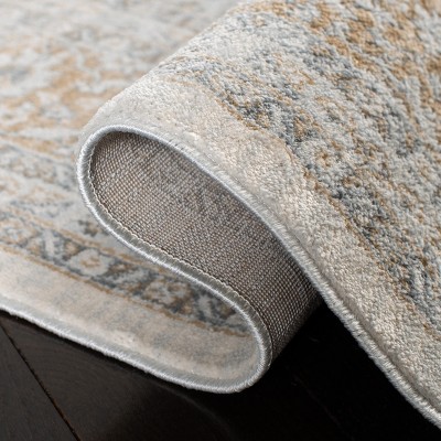 Isabella Cream and Beige Floral Bordered 8' x 10' Area Rug