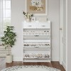 Okak Modern Freestanding Shoe Cabinet with 3 Flip Doors & 2 Drawers, Ample Storage Hidden Shoe Rack Cabinet for Entryway,Hallway, White - 3 of 4