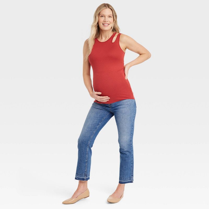 Over Belly Ankle Bootcut Maternity Pants - Isabel Maternity by Ingrid & Isabel™ Blue, 4 of 6