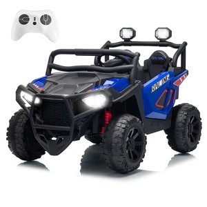 24V Electric UTV Car with Remote Control, 4-Wheeler Suspension, Soft Start, 3 Speeds, Led Lights, Bluetooth, Ride on Truck Kids 2-8 Years - 1 of 4