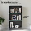 Infurnic Decorative Bookshelf, Tall Modern Wood Bookshelf with 3 Shelves, for Living Room or Library Bookcase, Gray, 11.6"*24.4"*44.1" - 3 of 4