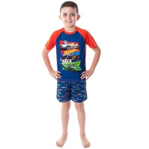 Hot Wheels Cars Boy's Pajamas Race Team Shirt and Shorts Pajama Set - 1 of 4