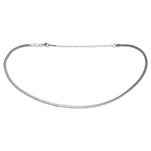 Unique Bargains Women's 14K Gold Plated Flat Snake Chain Choker Necklace - 1 of 4