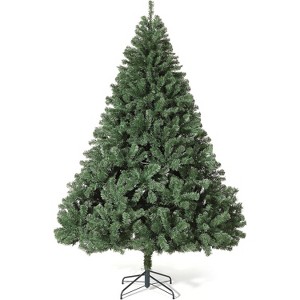 Garvee Flocked Artificial Tree, Prelit Snowy Tree with 8 Modes, Foldable Stand, Foot Pedal, Holiday Home Decoration, White Flock - 1 of 4