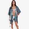 Anna-Kaci Swim Women's Floral Duster Style Cover-Up With Tassels Open Front - 3 of 4
