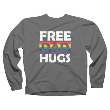 Design By Humans Free Dad Hugs Rainbow Pride Flag By StyleHub Sweatshirt - Athletic Heather - 2X Large