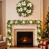 9ft Pre-Lit Christmas Wreath for Front Door, Extra Large Outdoor Artificial Wreath with Pine Cones for Indoor Porch & Party Decor - 4 of 4