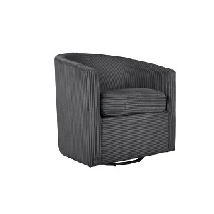 Corduroy U-Back Swivel Accent Chair with Removable Seat Cushion and 360° Swivel Base for Living Room - 1 of 4