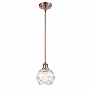 Athens Deco Swirl - 1 Light Stem Hung Mini Pendant In Industrial Style-8 Inches Tall and 6 Inches Wide - 1 of 1