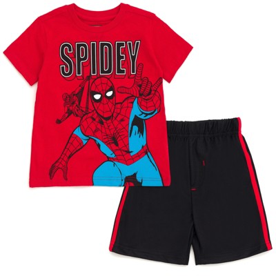 Marvel Spidey and His Amazing Friends T-Shirt and Mesh Shorts Outfit Set Toddler to Little Kid