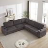 VYNXARIA 110-Inch Corduroy Corner Sofa,L Shaped Corner Couch with two storage spaces,Deep Seat Comfy Upholstered Couches for Living Room - 4 of 4