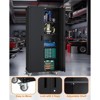 Metal storage cabinet with wheels, steel tool cabinet with pin board and 4 adjustable shelves, wheeled garage closet with lock - 4 of 4