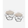 Small Round Coffee Table Set of 2 End Table for Living Room Bedroom Office - 4 of 4