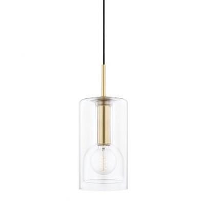 Mitzi Belinda 1 - Light Pendant in  Aged Brass Clear Shade