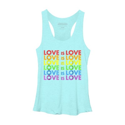 Adult Design By Humans Pride Love is Love By Luckyst Racerback Tank Top - Ocean Heather - Small