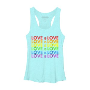 Adult Design By Humans Pride Love is Love By Luckyst Racerback Tank Top - Ocean Heather - Small - 1 of 2