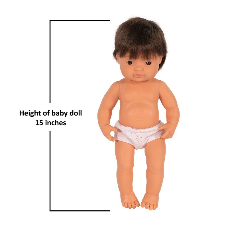 Miniland Educational Anatomically Correct 15" Baby Doll, Boy, Brunette Hair, 3 of 4