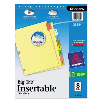 Avery Insertable Big Tab Dividers 8-Tab Letter 23284