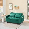 ORRD Modern Velvet Loveseat Futon Sofa Bed, 3-in-1 Convertible Sleeper with Reclining Backrest & Toss Pillows, Small Space Sofa for Living Room - 3 of 4