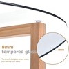 Modern Cocktail Table Round Glass Coffee Table, Base & Tempered Glass Top for Living Room, - 3 of 4