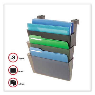 Smoke Plastic 3-Pocket Wall File Organizer