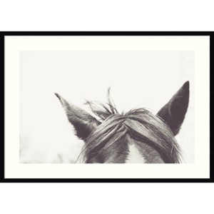 41" x 29" Listen by Emi and Mark Franzen Framed Wall Art Print Black - Amanti Art: Equestrian Decor, Modern Style - 1 of 4