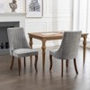 Set of 2 Linen/Velvet Upholstered Dining Chair with Curved Solid Wood Legs, 4Q -ModernLuxe - 2 of 4
