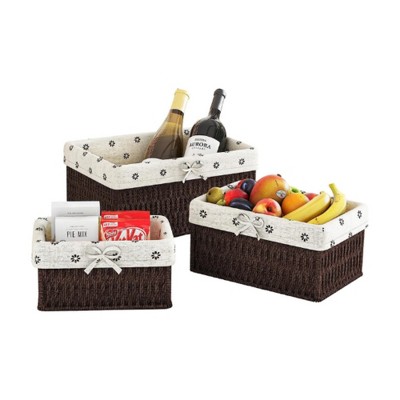 Vtec Trading Paper Rope Woven Storage Cubes SET OF 3