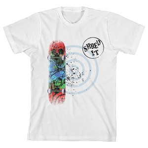 Skateboard Shred It Youth White Short Sleeve Crew Neck Tee - 1 of 3