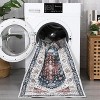 Washable Large Area Rug 9'x12' Vintage Distressed Non Slip No-Shedding Backing Floor Cover Soft Low Pile Foldable Floral Medallion Print Accent Throw - 4 of 4