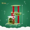SEVOBAL Christmas Themed with Scratching Post Cat Condo Hammock Massage Brush Multi-Level Activity Center for Indoor, Multicolored, 51"*44"*15" - 3 of 4