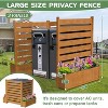 DoCred Air Conditioner Fence, 3-Panel Wood Privacy Screens with Planter Box for Outdoor AC, Trash Can, or Pool – 36"W x 45"H - 2 of 4