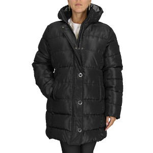 Spire By Galaxy Women's Modern Fit Heavyweight Parka Jacket w/ Non Detachable Hood - 1 of 2