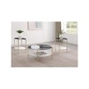 Coaster,Jonelle Round Glass Top Coffee Table White Marble Shelf - 2 of 4