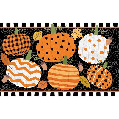 Briarwood Lane Black & White Pumpkins Fall Doormat Primitive Autu : Target