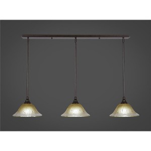 Toltec Lighting Any 3 - Light Chandelier in  Bronze with 10" Amber Crystal  Shade - 1 of 1
