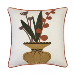 18"x18" Potted Ferns Square Throw Pillow Cover Woodstock - Edie@Home