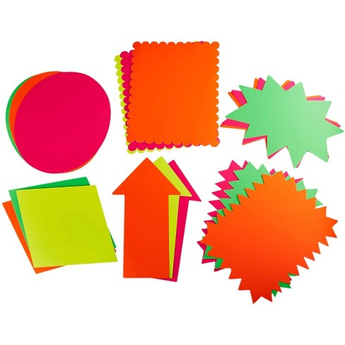 Juvale 18 Piece Neon Poster Board Cutouts, 6 Starburst Shaped