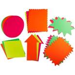 Juvale 18 Piece Neon Poster Board Cutouts, 6 Starburst Shaped Signs for School Projects, Decorating Supplies, Sales, 11 x 14 In