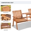 Aghana Digitals Orange Fir Wood Patio Bench with Central Tea Table, Umbrella Hole, Armrests & - 4 of 4