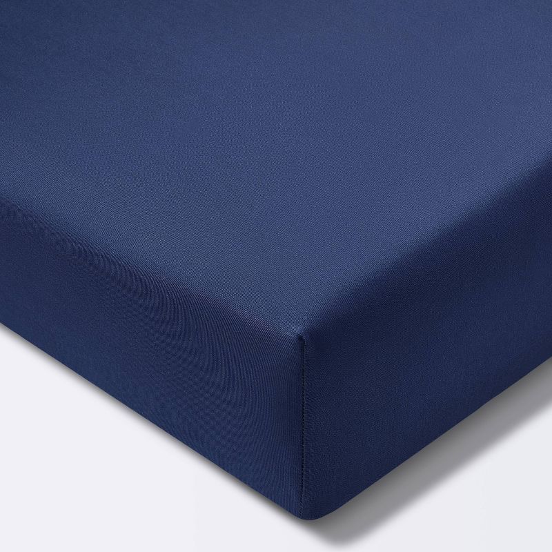 Fitted Crib Sheet Solid - Cloud Island&#8482; Navy, 1 of 7